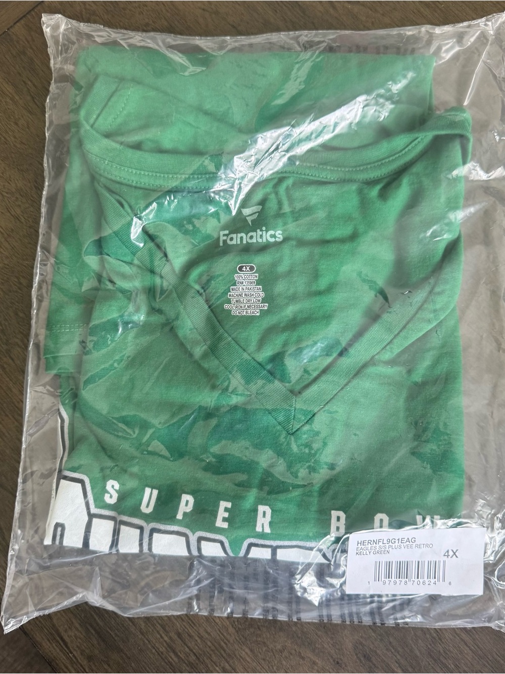 Eagles Super Bowl LIX Champions Shirt Womens Plus 4X Kelly Green Fanatics V Neck - Picture 4 of 4